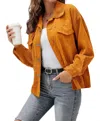 Shirley Stone Corduroy Shacket In Mustard In Yellow