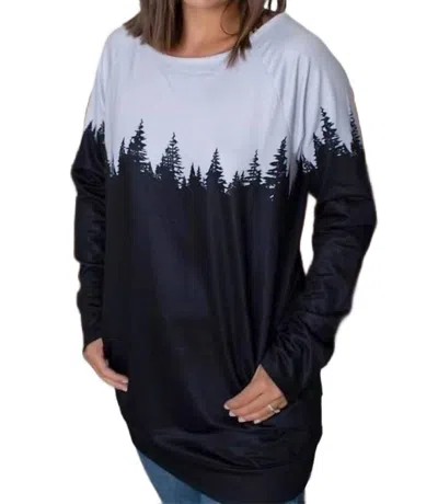 Shirley Stone Juniper Raglan Pocket Tunic In Black