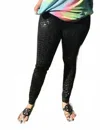 Shirley Stone Leopard Footless Tights In Black In Black