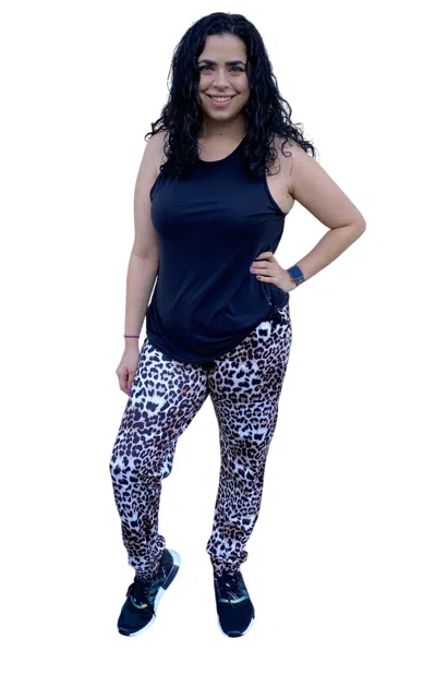 Shirley Stone Leopard Jogger In Brown In Orange