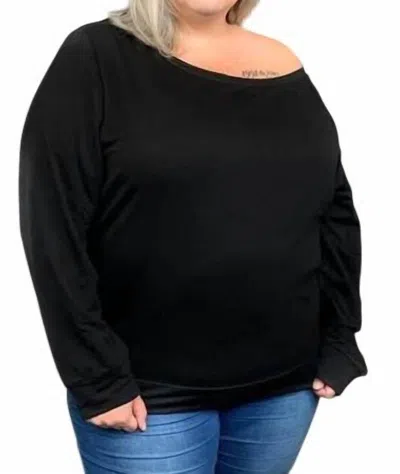 Shirley Stone Slouchy Top In Black