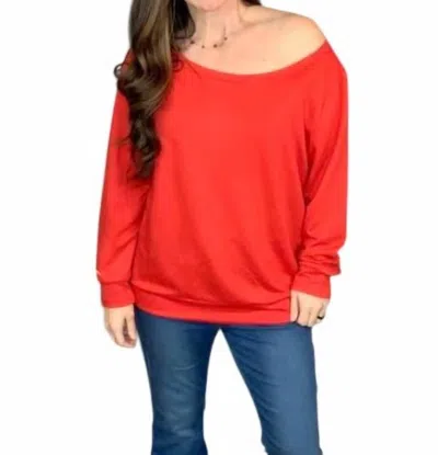 Shirley Stone Slouchy Top In Red