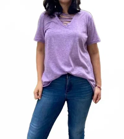 Shirley Stone Strappy Criss Cross Top In Purple