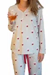 Shirley Stone Wine N' Chill Loungewear Set In Multi In White