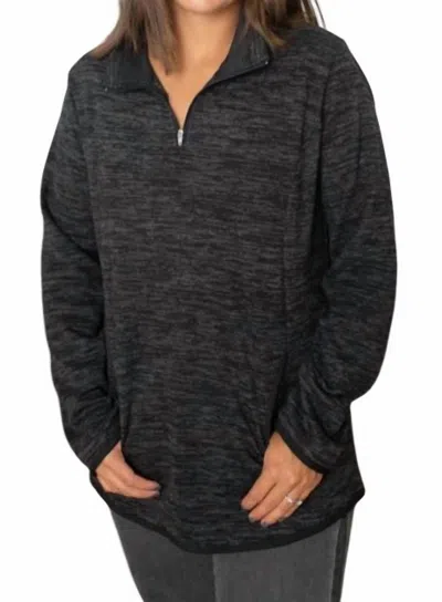 Shirley Stone Zipper Pullover In Grey In Gray