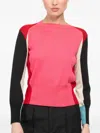 Shiro Sakai Colour-block Crew-neck Sweater In Pink