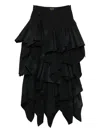 Shiro Sakai Ruffled Button-fastening Skirt In Black