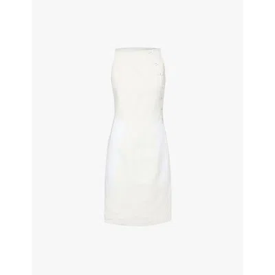 Shiro Sakai Womens White Ecru Boat-neck Sleeveless Linen Midi Dress |  ModeSens