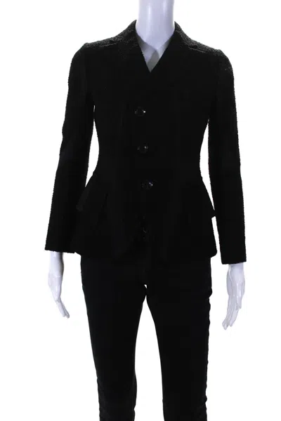 Shiro Sakai Womens New Classic Tailored Boucle Blazer Jacket Black