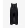 Shiro Sakai Womens Black Panelled Wide-leg Relaxed-fit Knitted Trousers