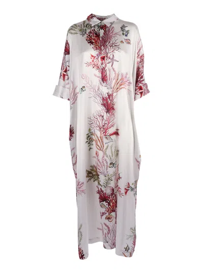 Shirt A Porter Abito Lungo Caftano In Seta In White