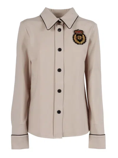 SHIRT A PORTER CLASSIC COLLAR SHIRT WITH PIPING AND DECORATIVE EMBROIDERY