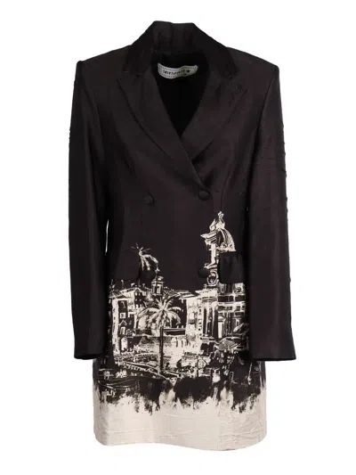 Shirt A Porter Midi Dress In Black