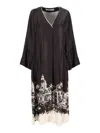 Shirt A Porter Relaxed Fit V-neck Dress With Cityscape Print In Multi