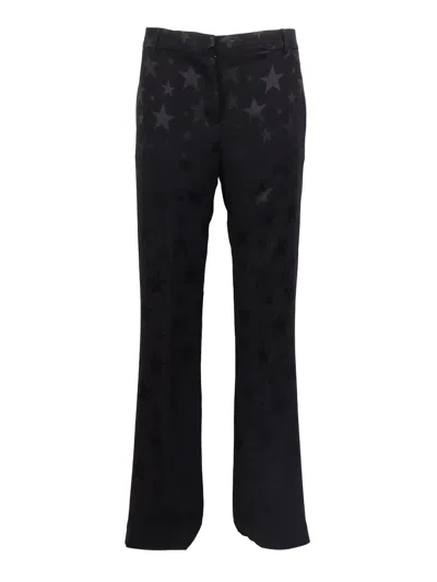 Shirt A Porter Star Pattern Flared Straight-leg Pants In Black