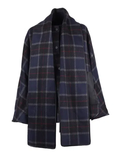 SHIRT A PORTER TARTAN CAPE COAT WITH MATCHING SCARF