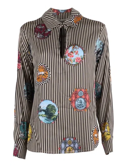 SHIRT A PORTER VERTICAL STRIPED SHIRT WITH SCENIC PRINT