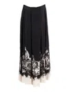 Shirt A Porter Wrap-around Maxi Skirt With Architectural Print In Black