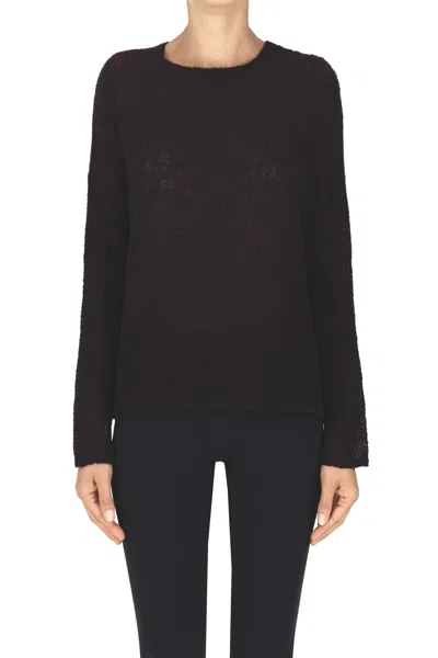 Shirt C-zero Bouclè Knit Pullover In Plum