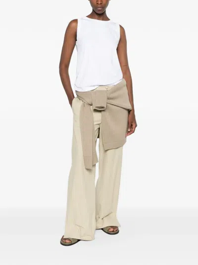 Shirt C-zero Round-neck Sleeveless Tank Top In White