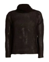 Shirt C-zero Woman Turtleneck Dark Brown Size M Wool