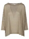 Shirt C-zero Linen Striped Sweater In Brown