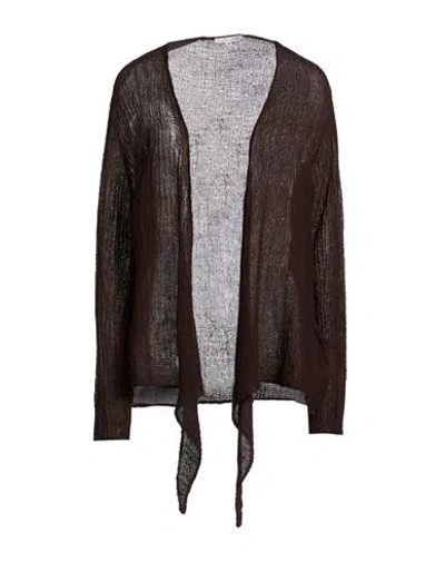 Shirt C-zero Woman Cardigan Dark Brown Size Xl Wool