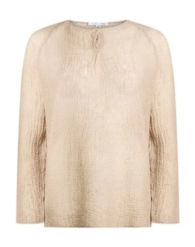 Shirt C-zero Woman Top Taupe Size Xl Wool In Neutral