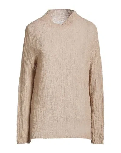 Shirt C-zero Woman Turtleneck Taupe Size Xl Wool In Gray