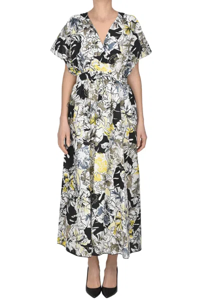 Shi.rt Milano Printed Cotton And Lined Dress In Black