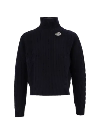 Shirtaporter Cable-knit Cut-out Sweater In Blue
