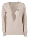 Shirtaporter Crystal-embellished Top In Neutral