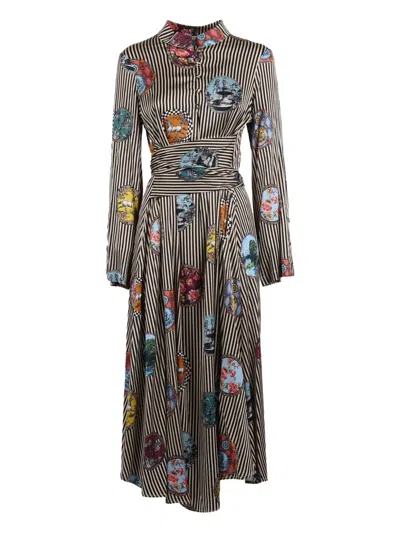 Shirtaporter Medallion-print Dress In Gray