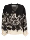 Shirtaporter Printed Blouse In Black