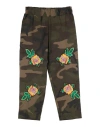 Shirtaporter Toddler Girl Pants Military Green Size 4 Cotton, Elastane In Green