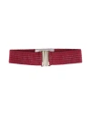 Shirtaporter Woman Belt Burgundy Size 2 Polyester In Red