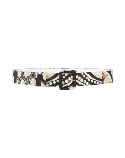 Shirtaporter Woman Belt Ivory Size 2 Textile Fibers In White