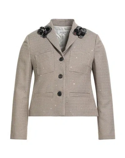 Shirtaporter Woman Blazer Camel Size 8 Polyester, Viscose, Elastane In Sand