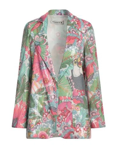 Shirtaporter Woman Blazer Green Size 10 Polyester