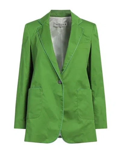 Shirtaporter Woman Blazer Green Size 8 Cotton