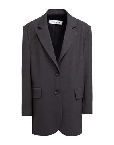 Shirtaporter Woman Blazer Grey Size 12 Polyester, Viscose, Elastane In Gray