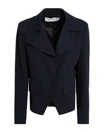 Shirtaporter Woman Blazer Navy Size 10 Viscose, Nylon, Elastane