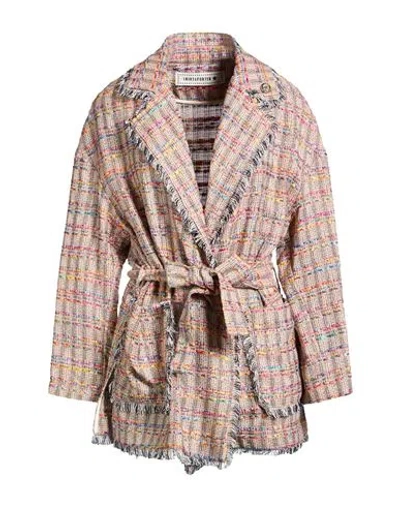 Shirtaporter Woman Blazer Silver Size 8 Viscose, Cotton, Polyamide, Linen In Brown