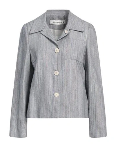 Shirtaporter Woman Blazer Slate Blue Size 8 Viscose, Cotton, Polyester, Lurex