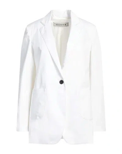 Shirtaporter Woman Blazer White Size 8 Cotton