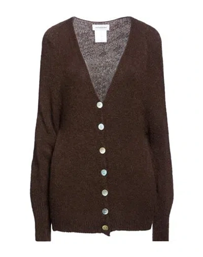 Shirtaporter Woman Cardigan Brown Size L Acetate, Polyamide, Mohair Wool, Wool, Elastane