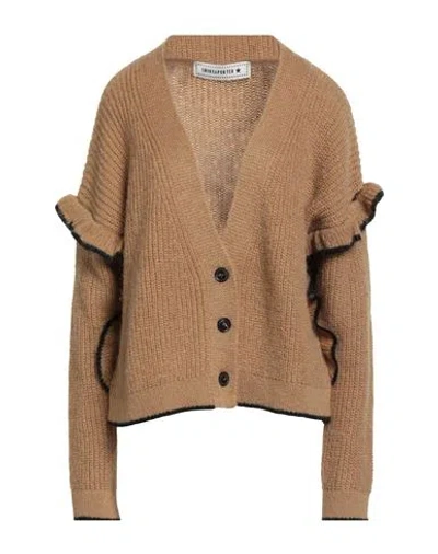 Shirtaporter Woman Cardigan Camel Size L Acrylic, Nylon, Mohair Wool