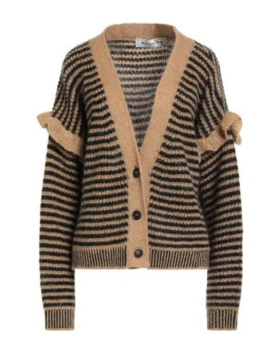 Shirtaporter Woman Cardigan Camel Size M Acrylic, Nylon, Mohair Wool