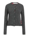 Shirtaporter Woman Cardigan Coral Size L Polyamide, Wool, Alpaca Wool, Elastane