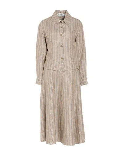 Shirtaporter Woman Co-ord Light Brown Size 10 Linen, Viscose, Cotton In Multi